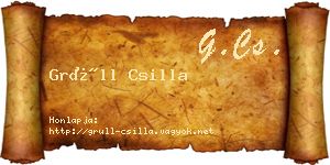 Grüll Csilla névjegykártya
